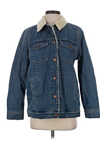 Madewell The Oversized Jean Jacket in Donaway Wash: Sherpa Edition (view 1)