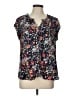 Daniel Rainn 100% Polyester Floral Black Short Sleeve Blouse Size L - photo 1