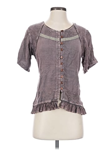 Flower Short Sleeve Blouse (view 1)