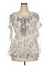 Daniel Rainn Silver Short Sleeve Blouse Size 2X - photo 1