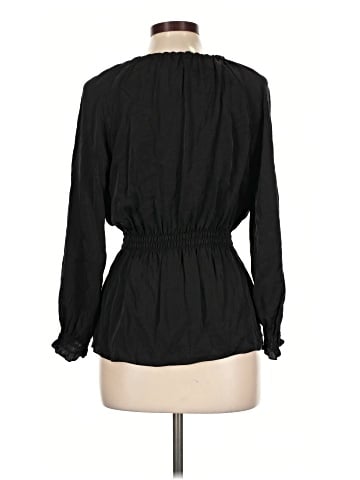 Theory Long Sleeve Silk Top (view 2)
