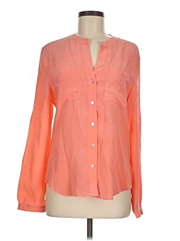 Max Studio Long Sleeve Silk Top (view 1)
