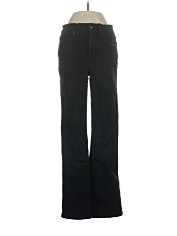 Madewell Tall Kick Out Crop Jeans in Black Rinse Wash (view 1)
