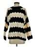 Line & Dot 100% Polyester Chevron-herringbone Ivory Black Pullover Sweater Size S - photo 1
