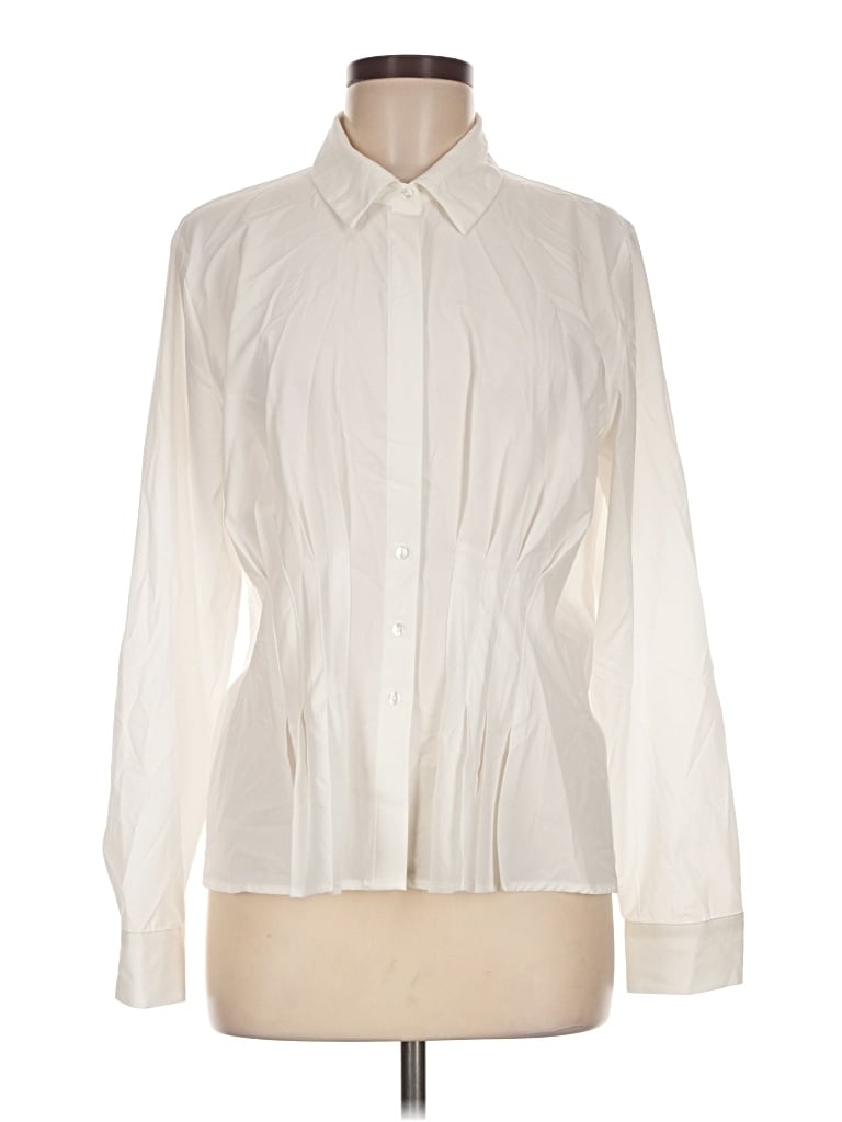 Pre-owned Modern Works Long Sleeve Blouse In Ivory