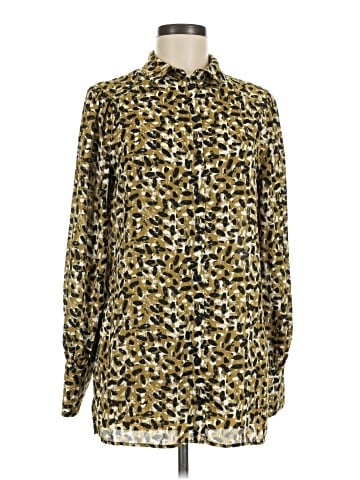 Topshop Long Sleeve Button-Down Shirt (view 1)