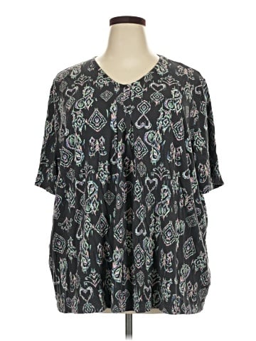 Ulla Popken Short Sleeve Henley (view 1)