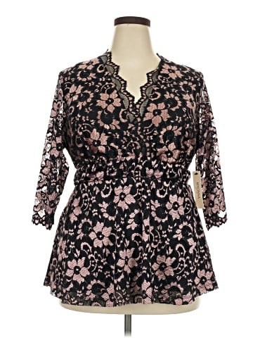 Kiyonna 3/4 Sleeve Blouse (view 1)