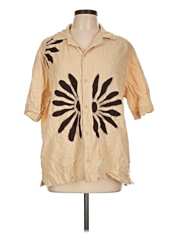 Zara 3/4 Sleeve Button-Down Shirt (view 1)