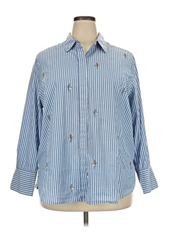 Ava & Viv 3/4 Sleeve Button-Down Shirt (view 1)
