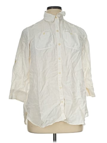 Lauren Jeans Co. 3/4 Sleeve Button-Down Shirt (view 1)