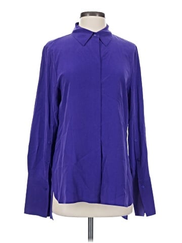 Reiss Long Sleeve Silk Top (view 1)
