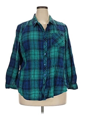 Faded Glory 3/4 Sleeve Button-Down Shirt (view 1)