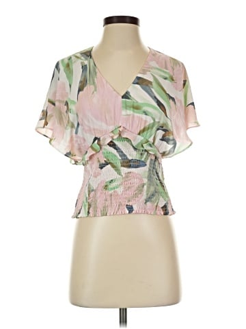 White House Black Market Short Sleeve Blouse (view 1)