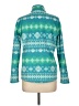 T by Talbots 100% Polyester Print Teal Track Jacket Size L (petite) - photo 2