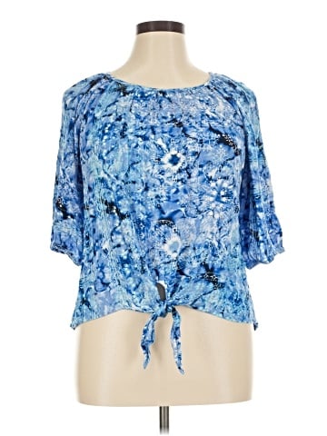 JM Collection Short Sleeve Blouse (view 1)