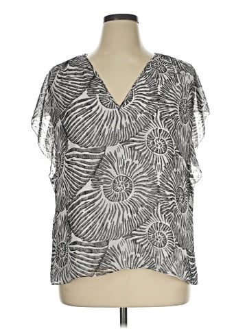 White House Black Market Short Sleeve Blouse (view 1)