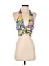 Zara Floral Tropical Green Yellow Halter Top Size S - photo 1