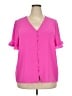CeCe Pink Short Sleeve Blouse Size 2X - photo 1