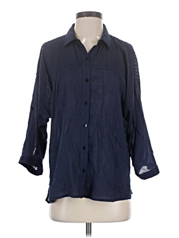 Lovestitch 3/4 Sleeve Button-Down Shirt (view 1)