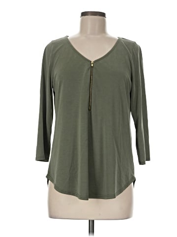 Green Envelope 3/4 Sleeve Top (view 1)