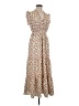 Max Studio Floral Tan Ivory Casual Dress Size M - photo 1