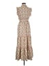 Max Studio Floral Tan Ivory Casual Dress Size M - photo 2
