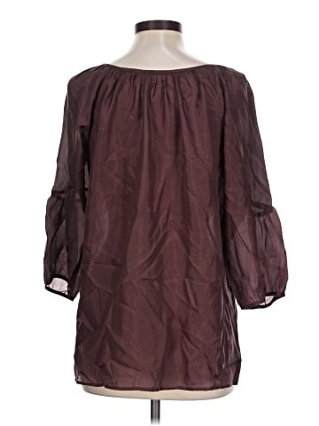 Velvet 3/4 Sleeve Silk Top (view 2)