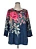 Soft Surroundings Blue 3/4 Sleeve Blouse Size XL - photo 1