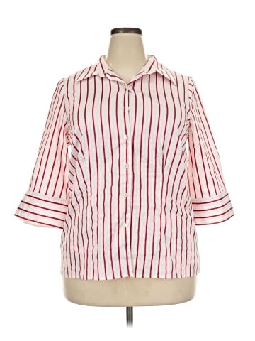Alfani 3/4 Sleeve Button-Down Shirt (view 1)