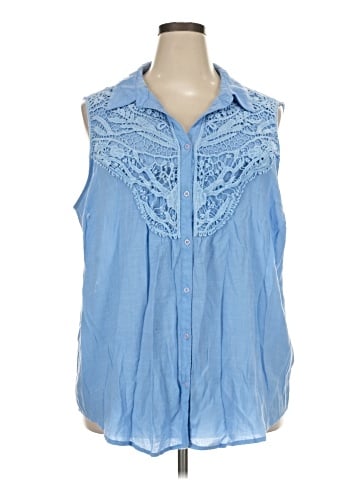Avenue Sleeveless Button-Down Shirt (view 1)