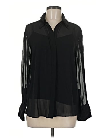 MNG Long Sleeve Silk Top (view 1)