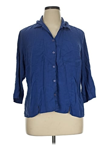 Notations 3/4 Sleeve Silk Top (view 1)