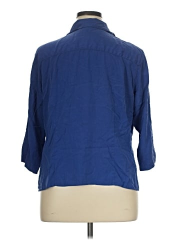 Notations 3/4 Sleeve Silk Top (view 2)