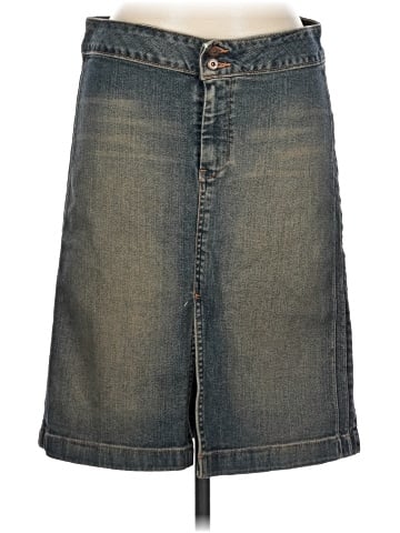 Silver Denim Skirt (view 1)