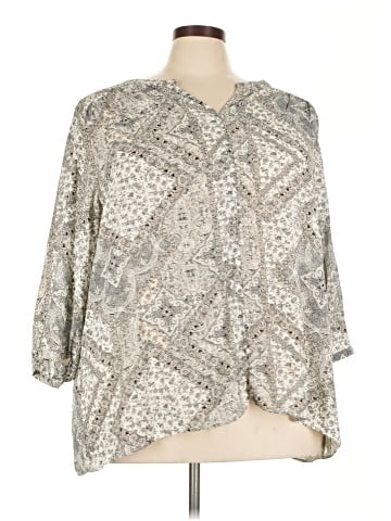 Rose + Olive 3/4 Sleeve Blouse (view 1)