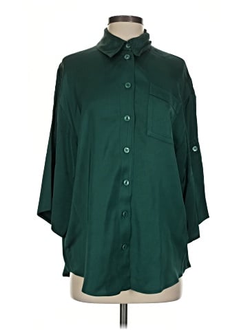 Zara 3/4 Sleeve Button-Down Shirt (view 1)