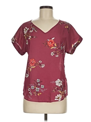 Pink Rose Short Sleeve Blouse (view 1)