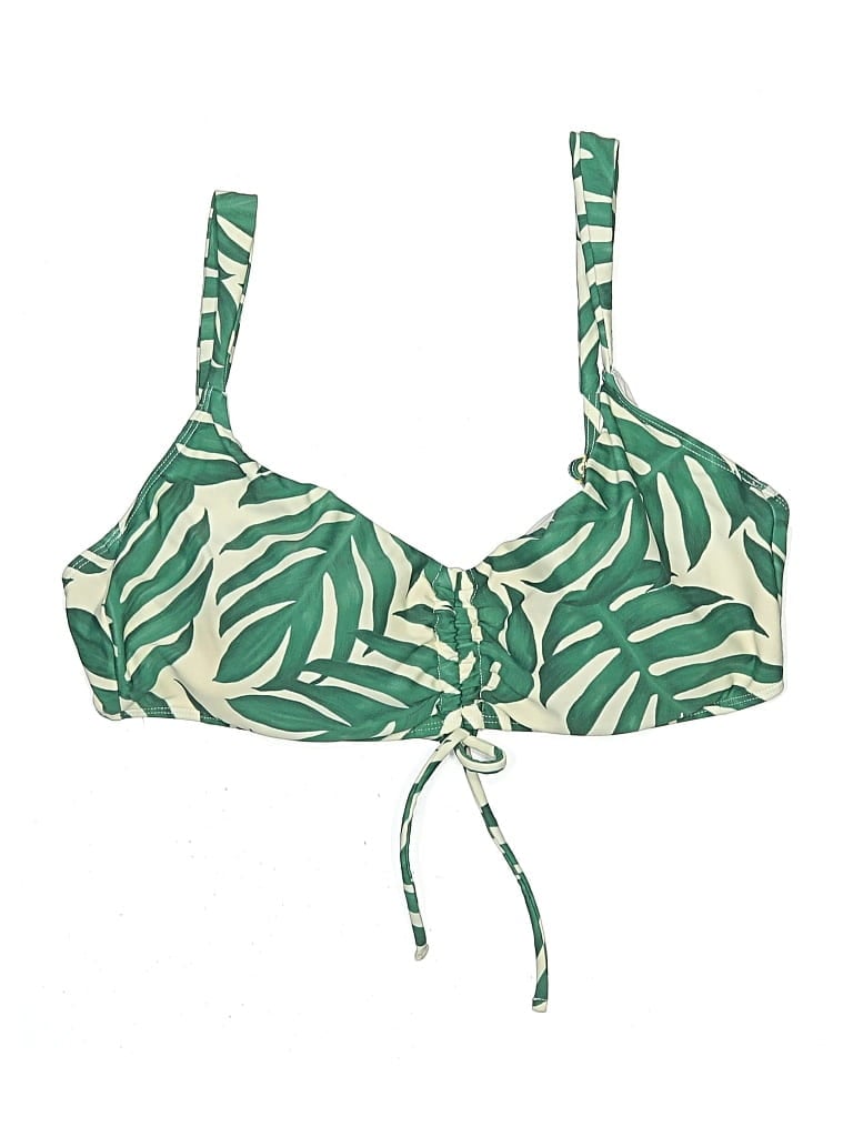 Pre-owned Summersalt Swimsuit Top Green Tropical Pattern Swimwear