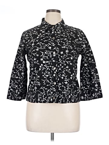 Christopher & Banks 3/4 Sleeve Button-Down Shirt (view 1)