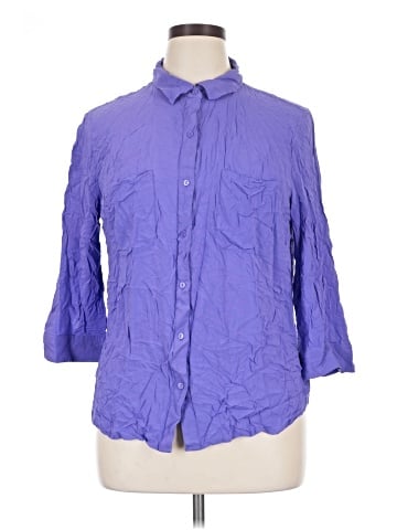 a.n.a. A New Approach 3/4 Sleeve Button-Down Shirt (view 1)