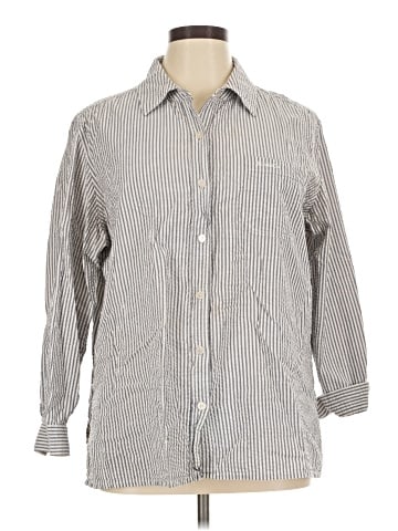 Denim & Co Long Sleeve Button-Down Shirt (view 1)