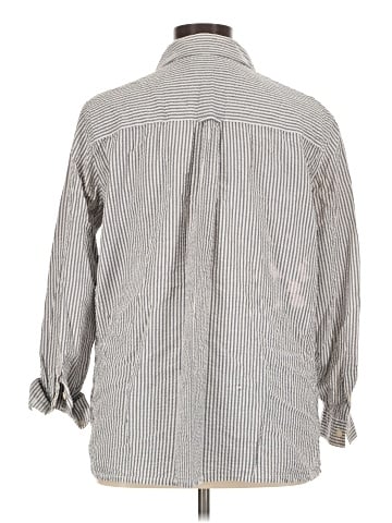 Denim & Co Long Sleeve Button-Down Shirt (view 2)
