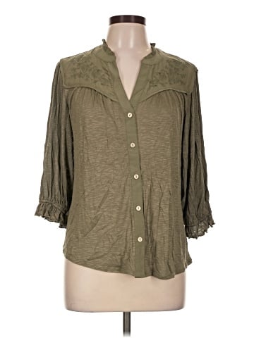 Democracy 3/4 Sleeve Button-Down Shirt (view 1)