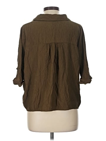 Zara 3/4 Sleeve Button-Down Shirt (view 2)