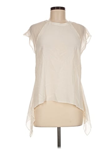 BCBGMAXAZRIA Short Sleeve Silk Top (view 1)