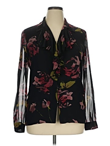 Dana Buchman Long Sleeve Silk Top (view 1)