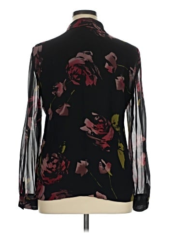 Dana Buchman Long Sleeve Silk Top (view 2)