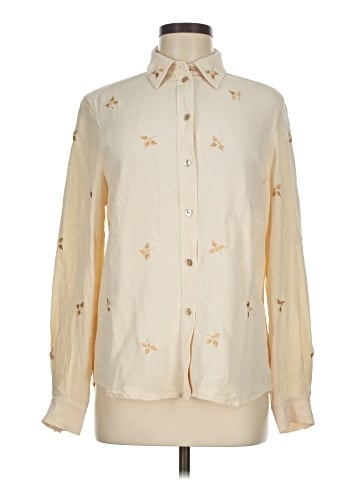 Blue Ice Long Sleeve Silk Top (view 1)