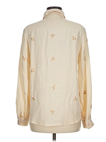 Blue Ice Long Sleeve Silk Top (view 2)
